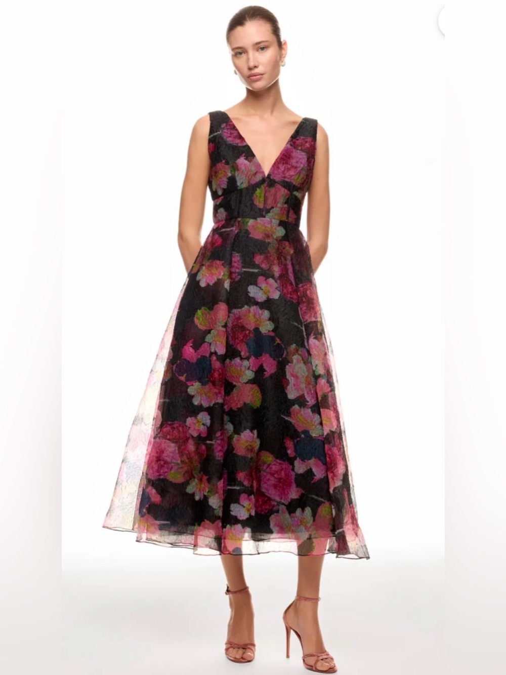 ML Monique Lhuillier Giselle Midi Dress size 4. - Picture 4 of 16